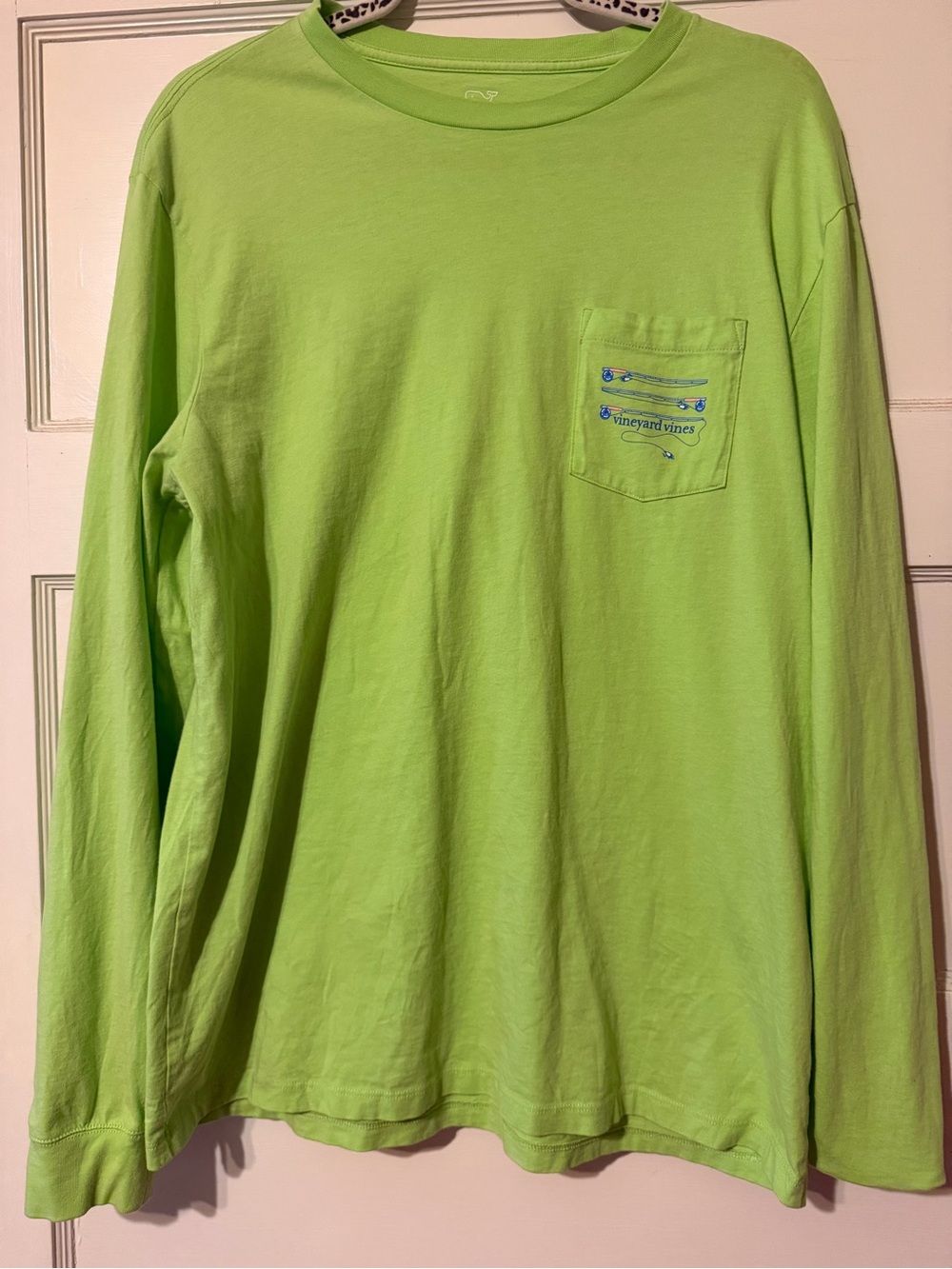 Vineyard Vines Neon Lime Long Sleeve Pocket Tee